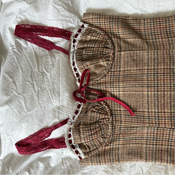 With Jean plaid mini dress - Picture 4 of 7